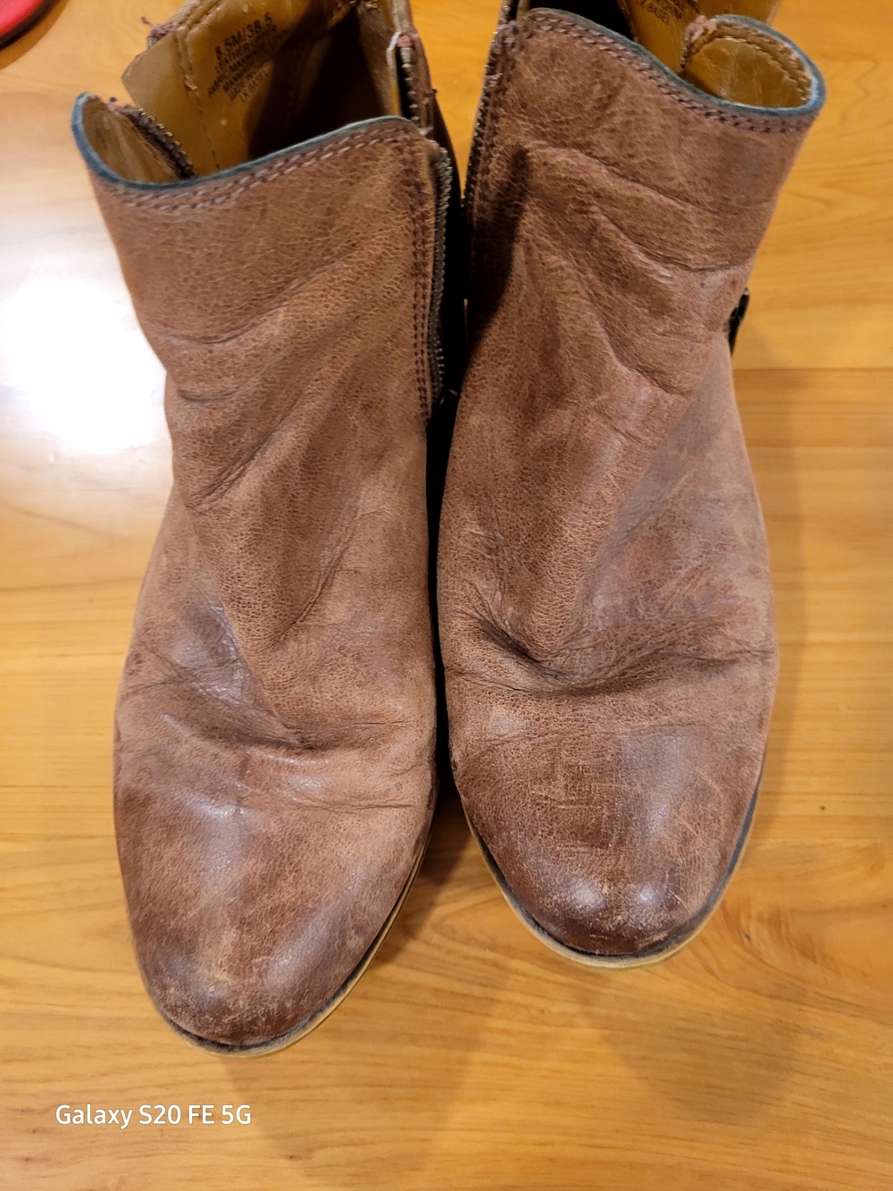 Lucky Brand Brown Leather Ankle Booties Distressed